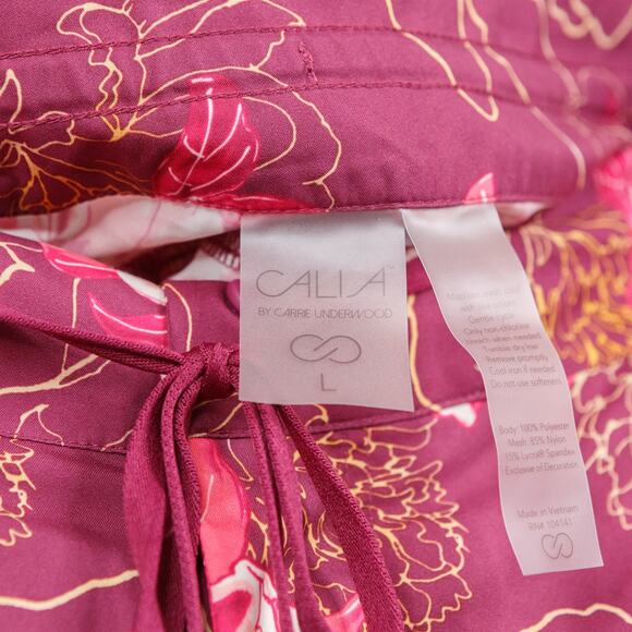 CALIA Floral Drawstring Board Shorts Quick Dry Athleisure Pink Womens Sz L - Picture 5 of 6